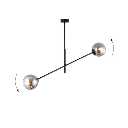 LINEAR 2 BLACK/GRAFIT 1167/2 lampa sufitowa żyrandol nowoczesny klosze
