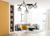 SMART 5 BLACK/GRAFIT 1104/5 nowoczesny plafon sufitowy czarny szklane klosze