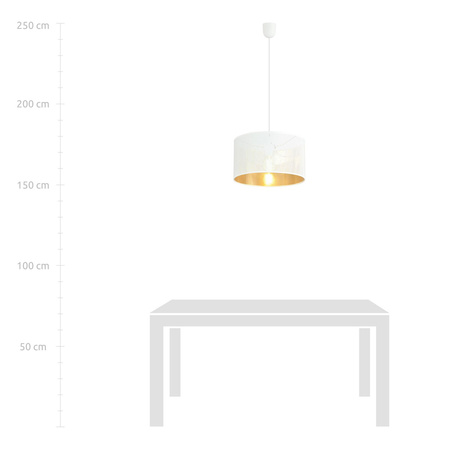 ASTON 1 WHITE/GOLD 1147/1 lampa wisząca regulowana abażur dużo światła