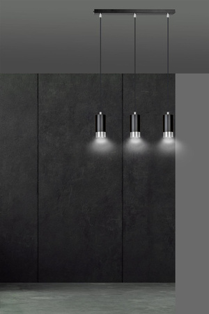 FUMIKO 3 WHITE-CHROME 814/3 designerski spot wiszący białe tuby srebrne dodatki