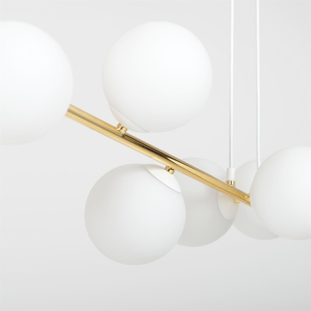 ESFERA 6 WH/GOLD 1242/6 lampa wisząca żyrandol złota klosze kule DESIGN
