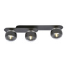 PLAZA 3 BLACK/STRIPE 1121/3 nowoczesny plafon sufitowy czarny szklane klosze