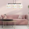 PIANO 3 WHITE/GOLD 1182/3 lampa wisząca czarna z abażurem złoty środek